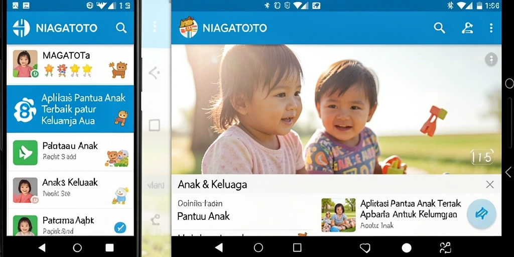 Tampilan antarmuka NIAGATOTO yang intuitif untuk memantau anak.