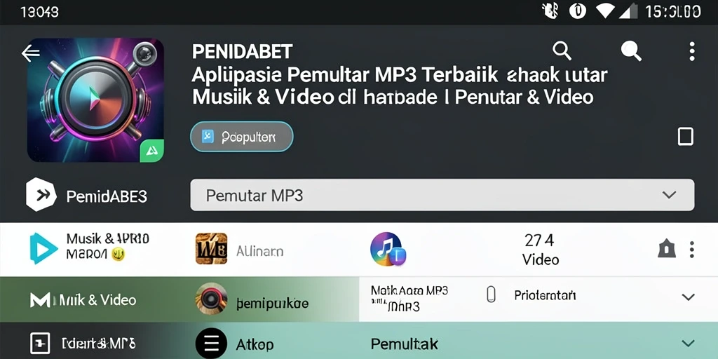 Tampilan antarmuka utama aplikasi Pemutar MP3 yang intuitif.