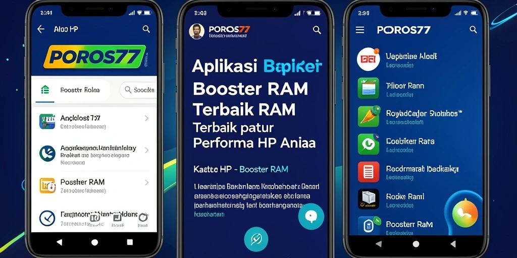 Tampilan antarmuka POROS77 yang sederhana dan intuitif untuk Booster RAM.