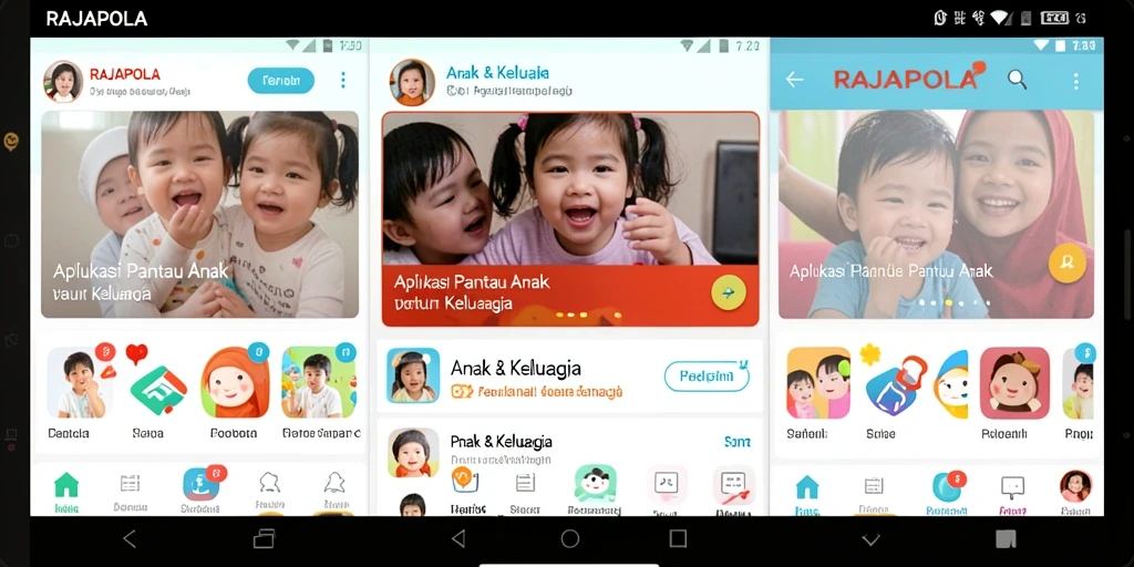 Antarmuka aplikasi RAJAPOLA yang mudah digunakan untuk Pantau Anak.