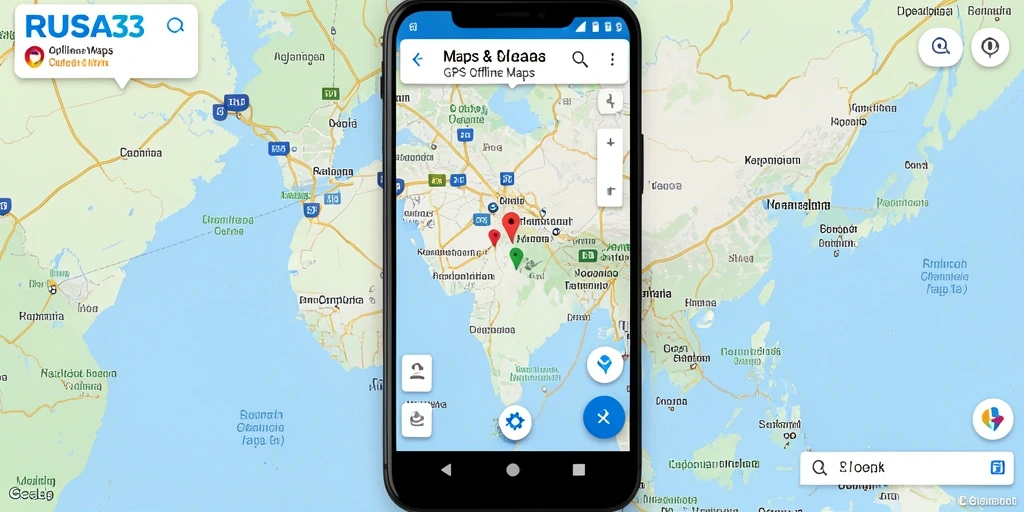 Antarmuka RUSA33 dengan peta GPS Offline yang jelas dan fungsional.